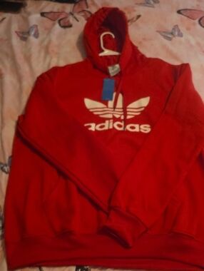 Adidas Red Trefoil Hoodie